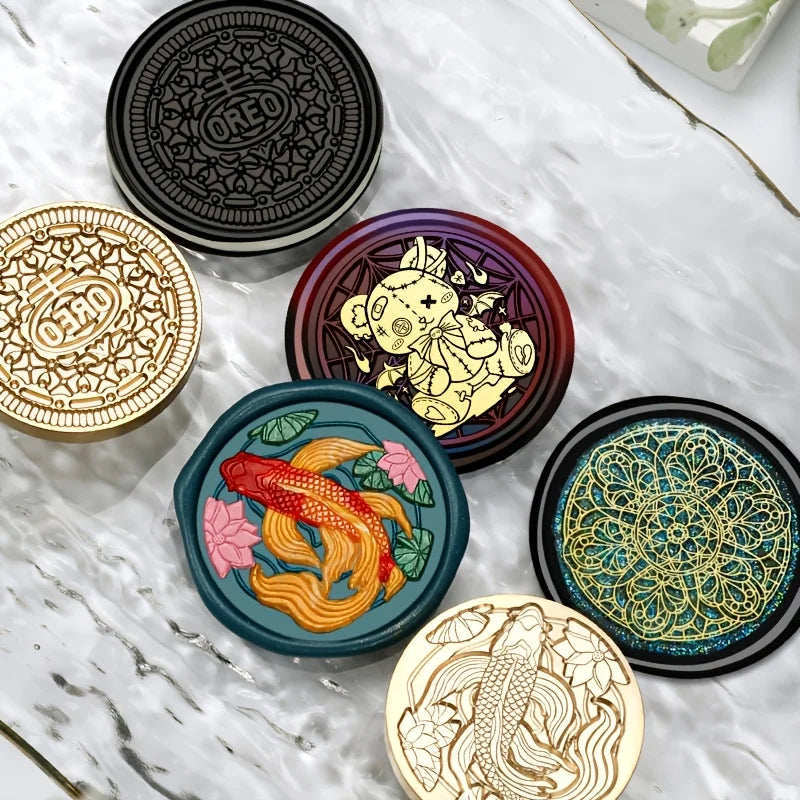 Custom Wax Seal Stamp and Wooden Handle set, For Wedding Invitation, Multiple Designs, Personalized Logo Wax Stamp, Initial Wax