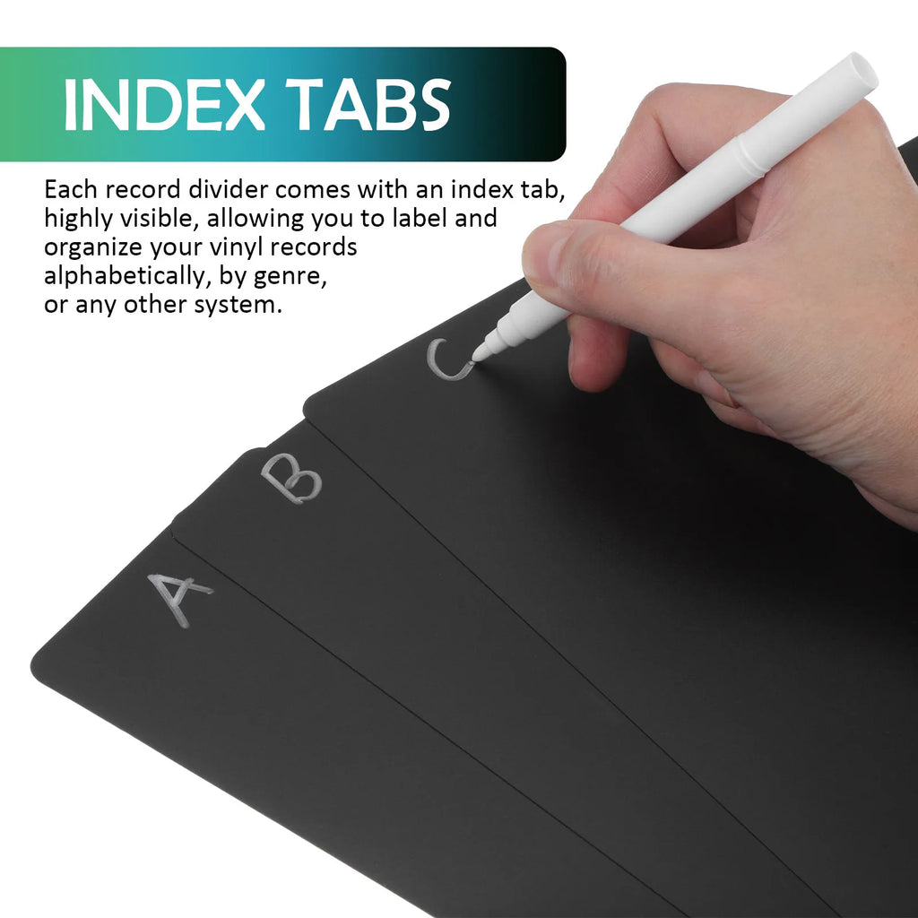 20Pcs Vinyl Record Dividers Index Card Tabs Writable Album Storage Book Dividers Organizer for Records Divider for Documents