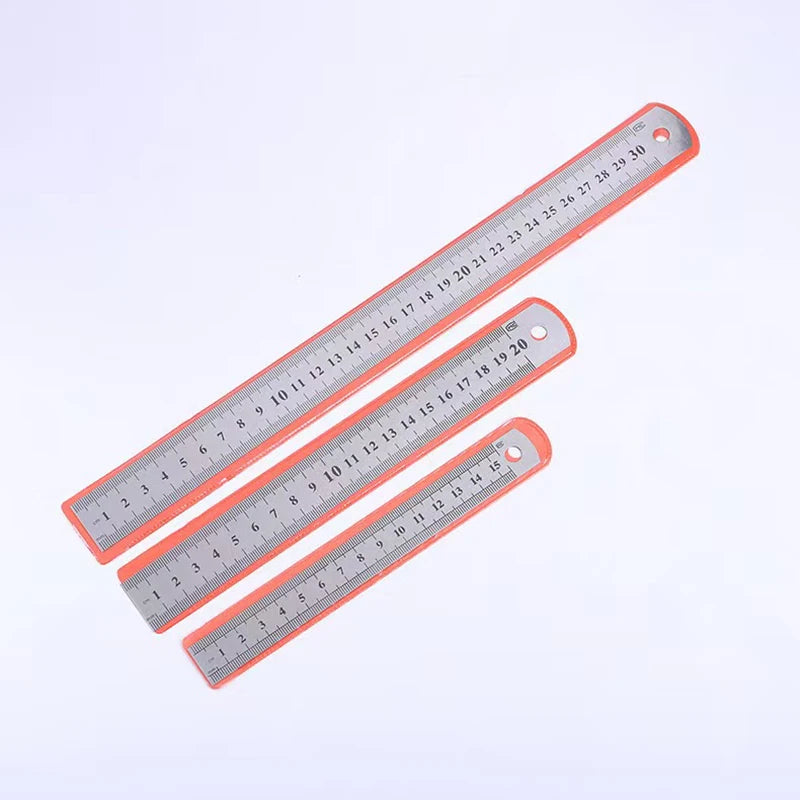 Stainless Steel Double Side Straight Ruler Centimeter Inches Scale Metric Ruler Precision Measuring Tool School Office Supplies