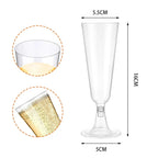 15/25/50pcs 150ml Disposable Champagne Glasses Cocktail Glasses Plastic Tall Glasses Martini Glasses for Weddings Party