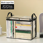 Clear PVC Book Storage Bag - Transparent, Dustproof, High Quality, Foldable Organizer with Handles for Books and magazine