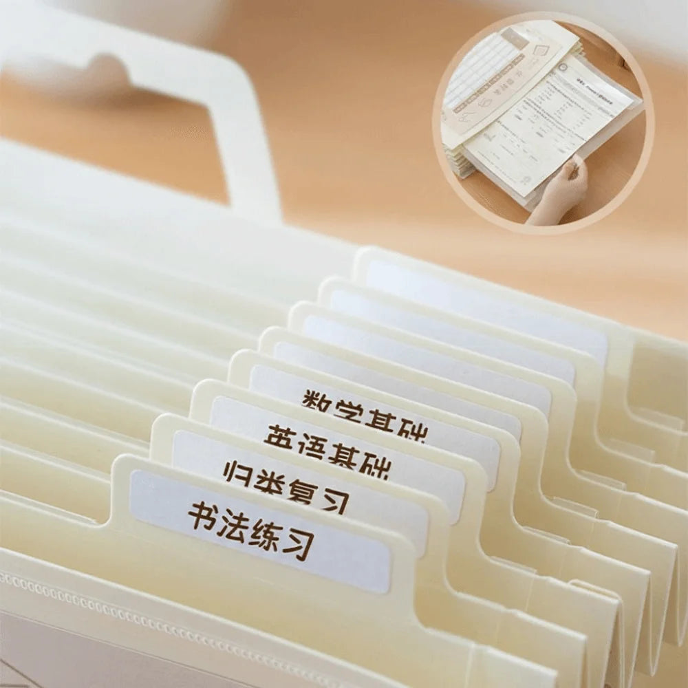 3/6/8 Pockets Wall Hanging File Folder Handheld Paper Organization A4 Paper Storage Bag Document Management