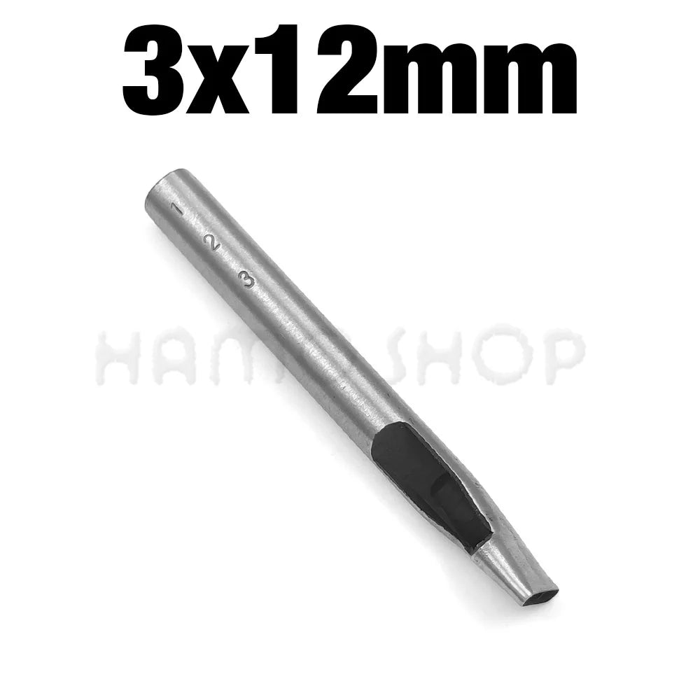 1pc 2mm-6mm Width Leather Oval Shape Hole Punch Steel Craft Hollow Hole Punch Leather Tools Leather Belt Hole Punch DIY Tools