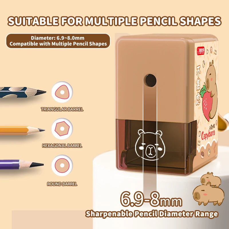 Capybara Pencil Sharpener Fast Sharpening Easy to Use for Kids Students School Office Stationery Cute Anime Merch Kawaii Gift