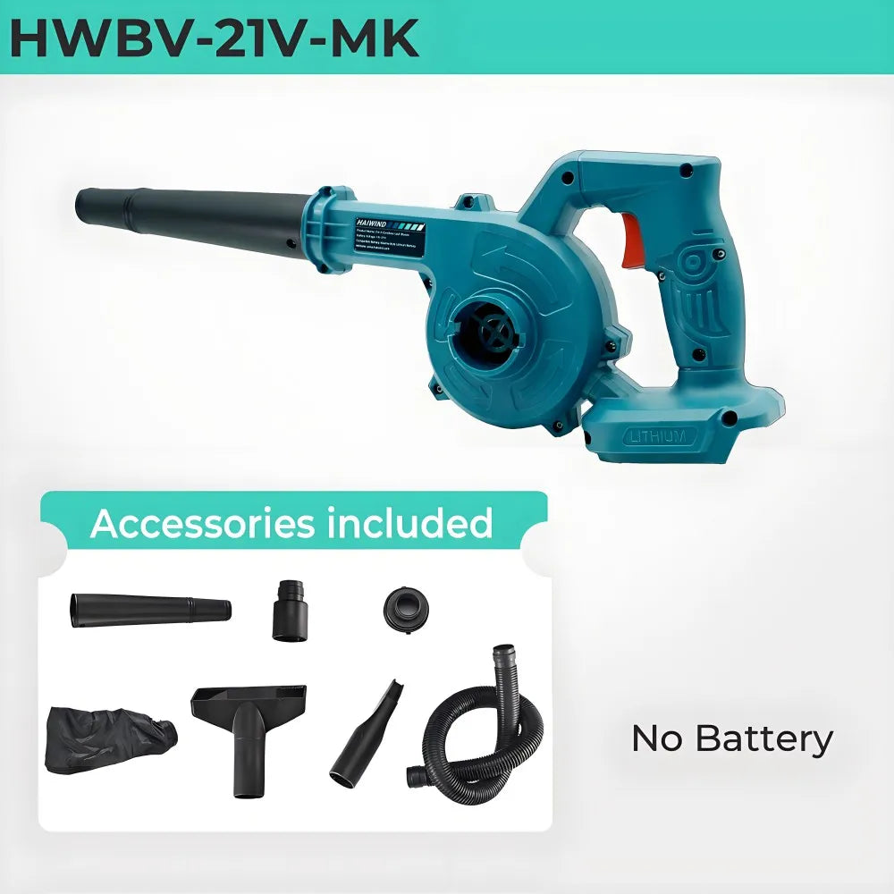 Cordless 2 in 1 Air Blower & Vacuum Cleaner, Leaf Dust Collector for Car, Computer, Garden, Compatible with Makita 18V/21V