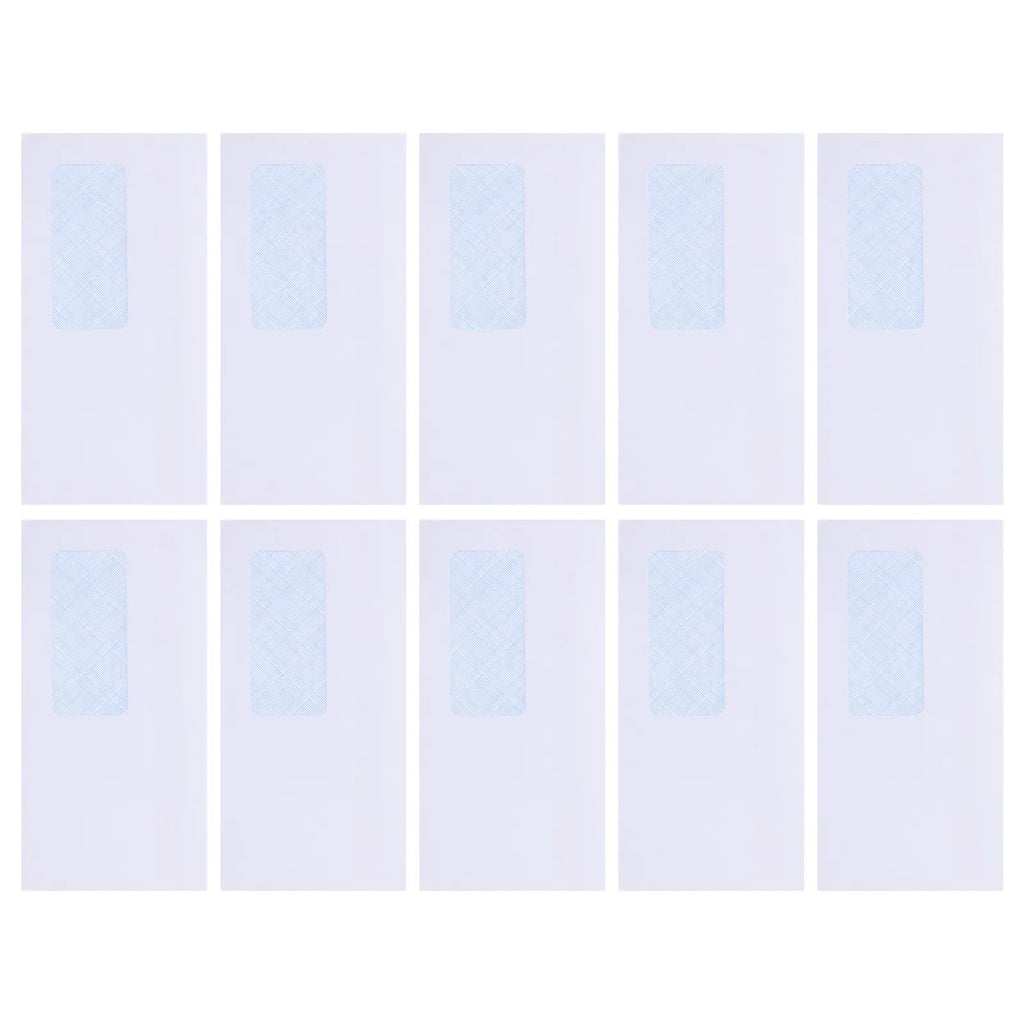50Pcs Peel and Seal Security Envelopes with Left Window for Invoices Statements Checks Confidential Storage