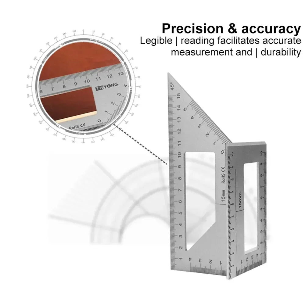 Multifunction T-Type Woodworking Gauge Ruler 45 90 Degree Measurement Tool Carpentry Scribe Mark Line Measuring