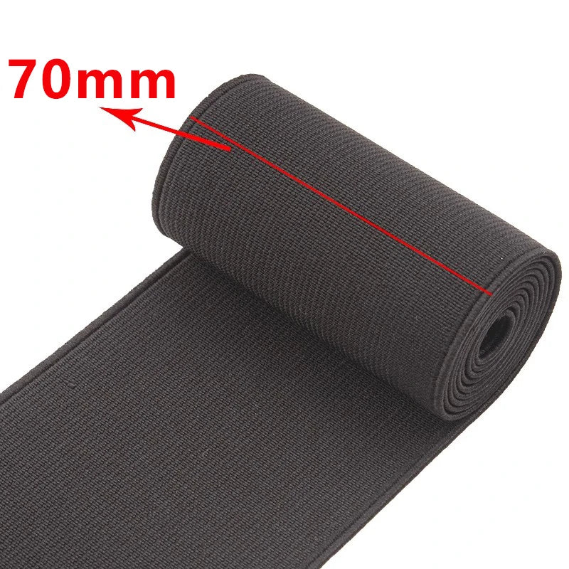 1/2/3/5M 10-80mm Black Elastic Band Nylon Rubber Bands At The Meter Apparel Sewing Bungee Cord Belt Spring Webbing Tape Supplies