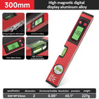 30/40/50cm Electronic Digital Display Level Ruler Magnetic Angle Meter Aluminum Alloy Level Protractor Inclinometer 90 Degree