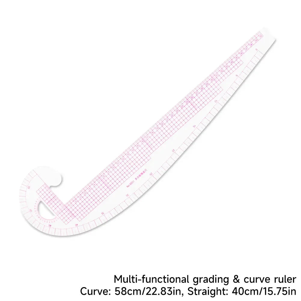 Clear Metric Flexible French Curve Ruler Practical Tailoring Template For Dressmaking Pattern Drafting DIY Sewing Projects
