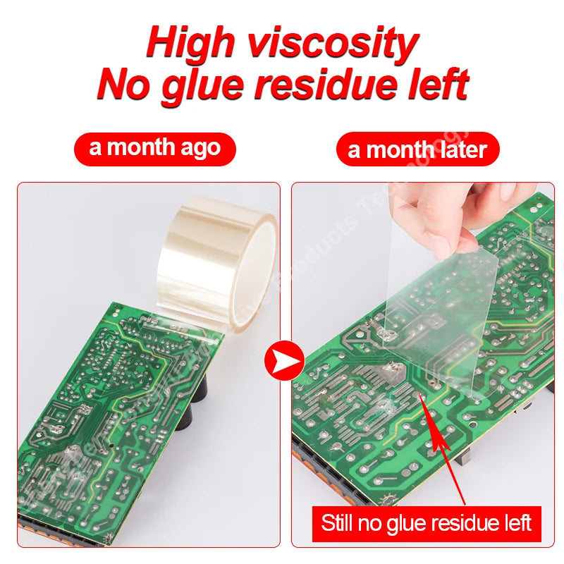 Transparent PET High-Temperature Silicone Tape Heat-Resistant Insulation Packaging Circuit Board Fixing Cable Heat Sealing