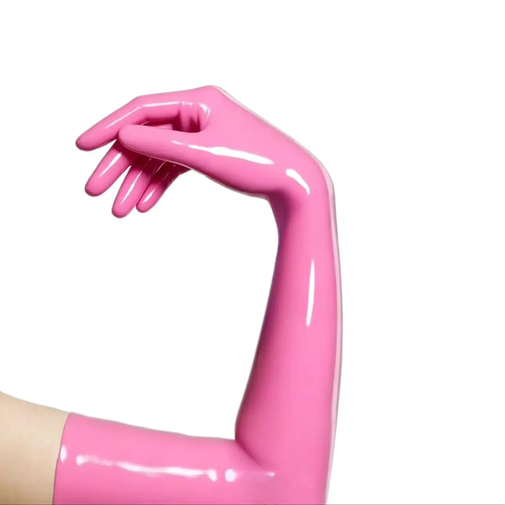 Transparent black Latex Gloves Women's Full Finger Rubber Gloves Wear