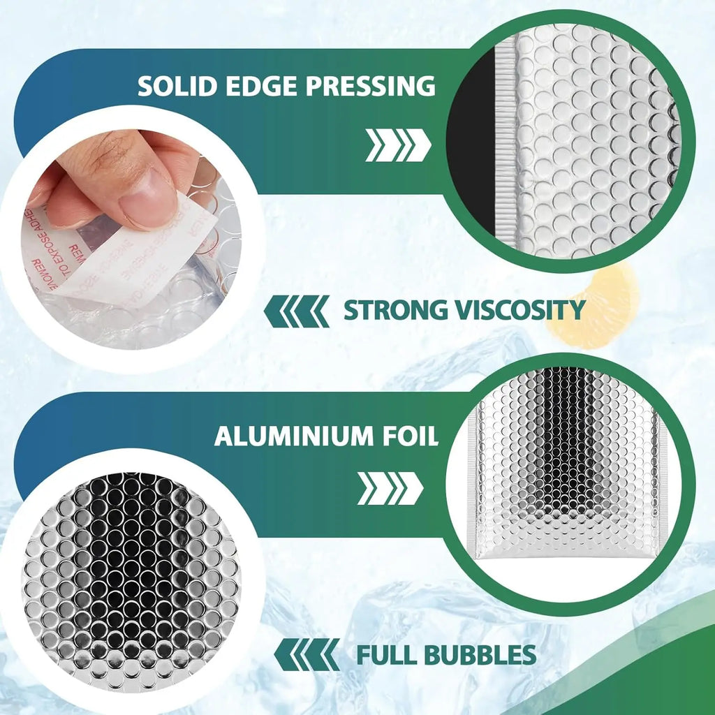 Bubble Mailers Silver Padded Mailing Envelopes Self Seal Shipping Envelopes for Packing Mailing Bubble Mailers Mailer Bags