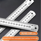Stainless Steel Metal Straight Ruler Precision Double Sided Precision Measuring Tool Scale Metric Ruler Accessories 15-40cm
