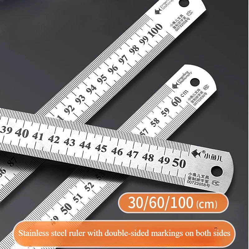Stainless Steel Metal Straight Ruler Precision Double Sided Precision Measuring Tool Scale Metric Ruler Accessories 15-40cm