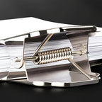 1pc Extra-Strong 4-Inch Steel Clip Folder - Thickened Mountain Design for Office Documents, Organizer for Bills and Receipts