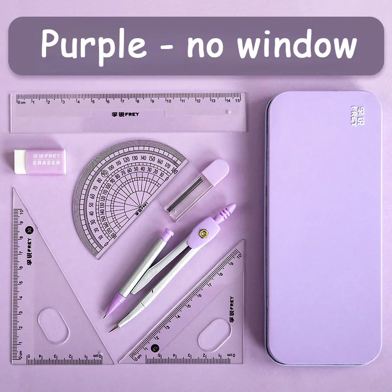 7 Pcs/set Mathematical Rulers Set Multi-function Professional Compass Ruler Drawing Tools School Supplies Students Stationery