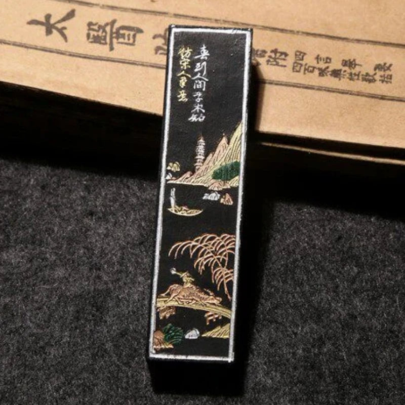 Chinese Sumi Ink Stick Solid Ink Stick Calligraphy Artist Painting Watercolor Fabric Paint Ink Block Chinese Painting Ink Stick