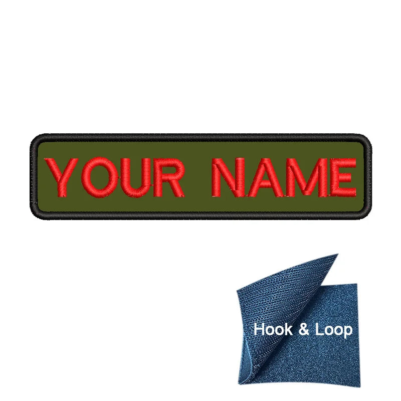 1PC 10cmX2.5cm Custom Personalized Name Embroidered Patch Number Stripes Badge Tags Armband Iron On Backing Hook & Loop Backing