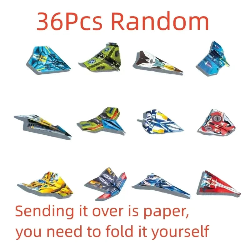12 Models 36 Colored Papers Paper Airplane Origami Kit 3D maqueta Three Dimensional DIY Puzzle Thinking Training for Teens Gift