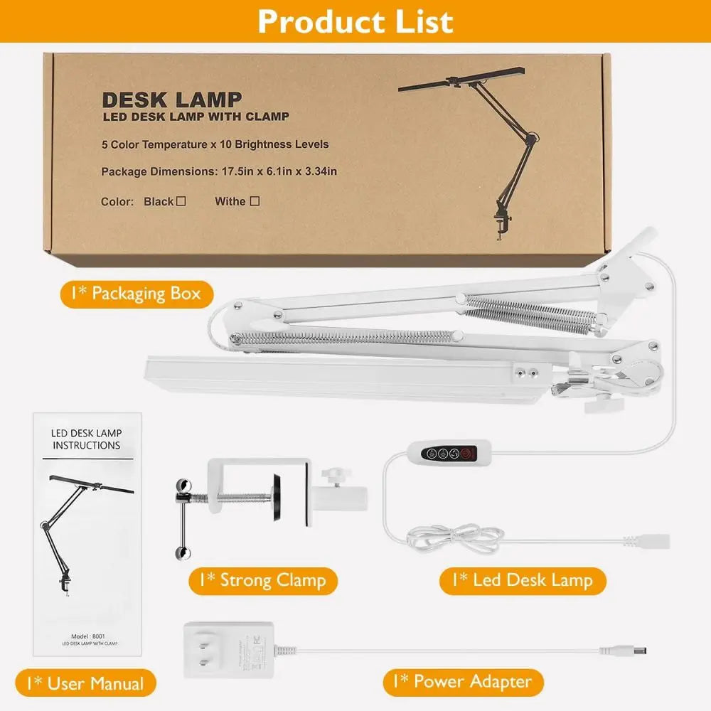 LED Desk Lamps Stepless Dimmable Led Computer Monitor Light USB Table Lamp for Office Study Reading Lighting Fixture