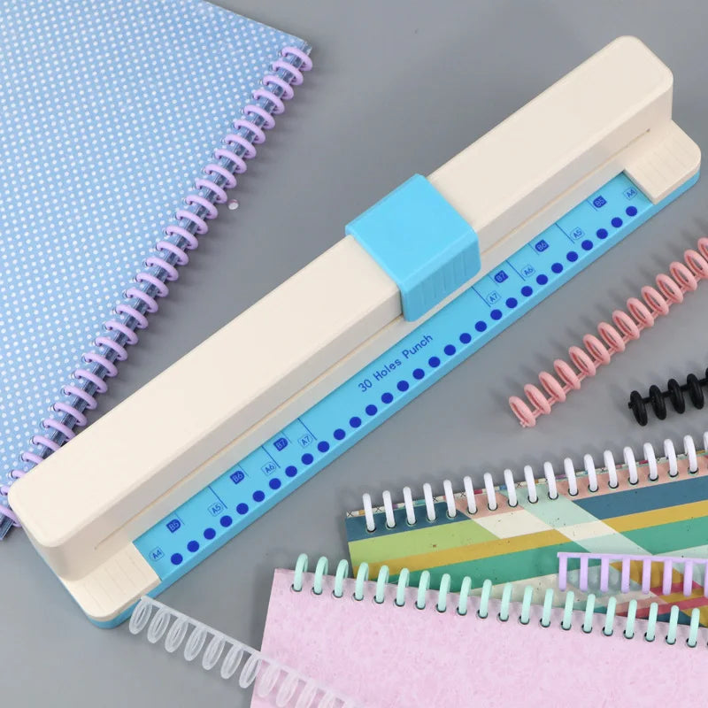 Punching Machine 30 Hole Document Collar Punching Machine Manual DIY A4 Punching Machine Letong Office Supplies