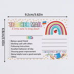 50/100/200Pcs Rainbow Teacher Mail Incentive Cards for Elementary Students Classroom Supplies
