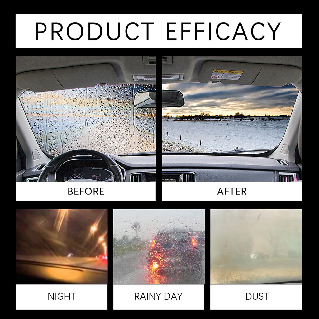 Car Glass Oil Film Cleaner Spray Glass Car Window Stain Remover Cleaning Agent Brightening Agent Quickly Cleans Removes Oil Film