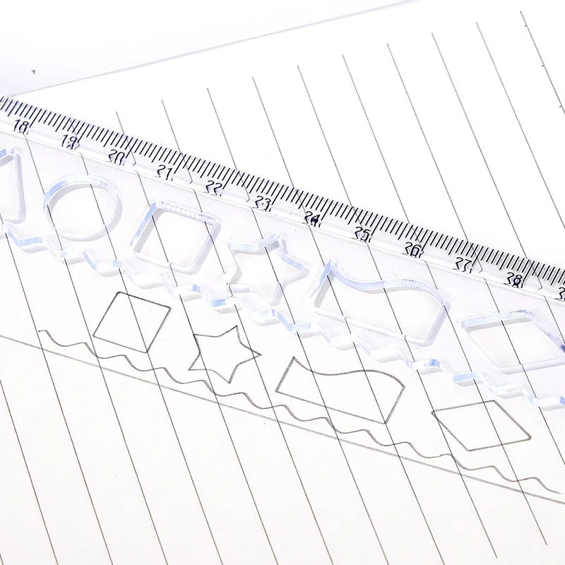 1PC 30cm Folding Flexible Ruler Transparent PVC Creative Drawing Tool Student Stationery Supplies
