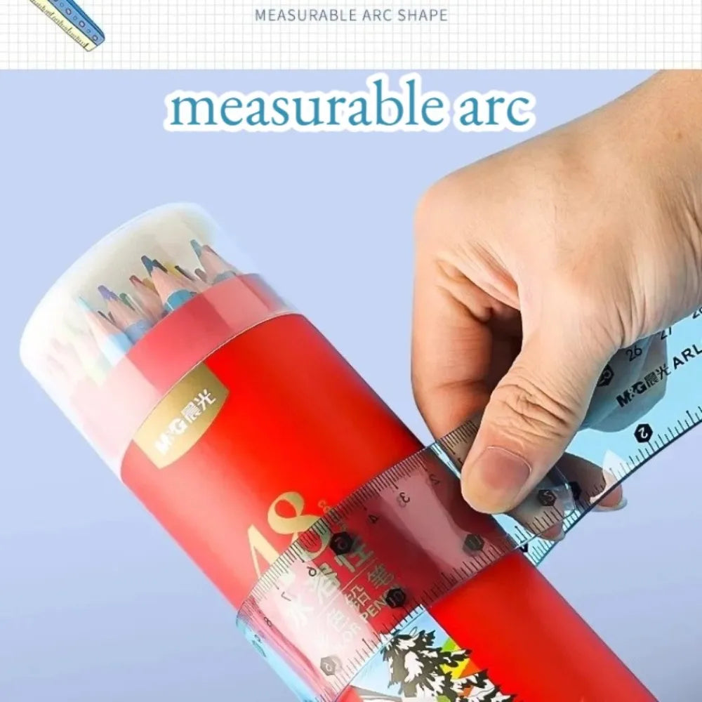 1/3pcs Transparent Soft Ruler, Flexible Shatterproof Straight Edge, Foldable Ruler for Office Drawing, Measuring Tool Stationery