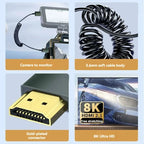 8K UHD Cable High Speed HDMI-compatible Mini/Micro HDMI-compatible Coiled Cord for HDTV Laptop PC PS4 Camera DV Monitor Display
