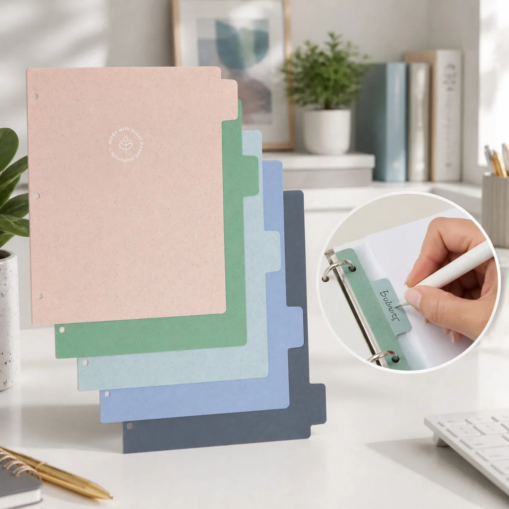 Tab Dividers For Binders, Durable Core Index Pages With Writable Tabs For School Office Organization