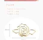 10pcs Gold Rose Flower Paper Clip Wholesale Metal Diy Flower Planner Stationery Supplies Bookmark Gift Shaped Paper Clips