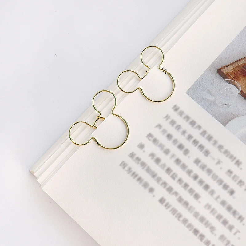20pcs cartoon gold rose gold Paperclip on Book Paper Creative Paper Clips Students Stationery Office School Binding Supplies