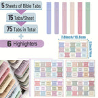 75 Bible Tabs With 6 No Bleed Highlighters,Morandi Theme, Bible Indexing Tabs,Bible Book Tabs,Bible Labels Tabs+Pens