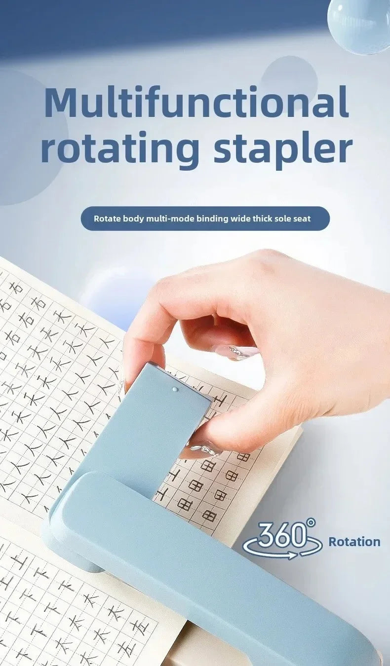 1-Piece 360° Rotatable Heavy Duty Stapler with Staple Remover: Large Capacity & Strong Clutch for Home and Office Use