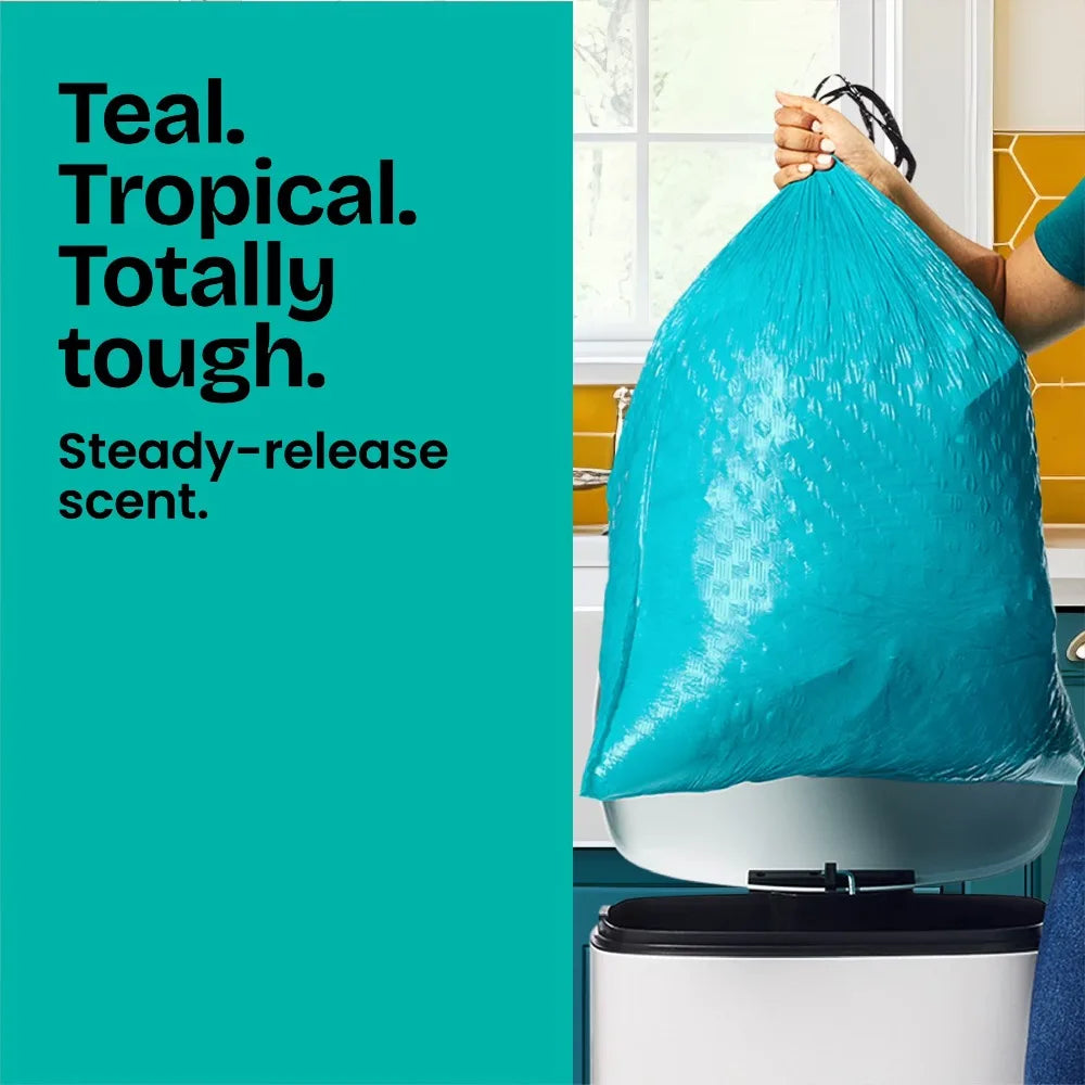 13 Gallon Tall Kitchen Drawstring Trash Bags 20 Count Strong and Flexible for Waste Disposal