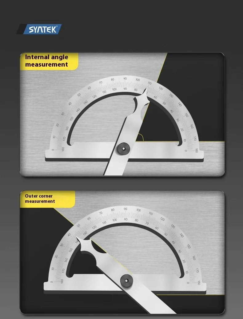 High Quality Stainless Steel Angle Finder Ruler High Precision 0-180 Degree Thickened Protractor for Woodworking Construction