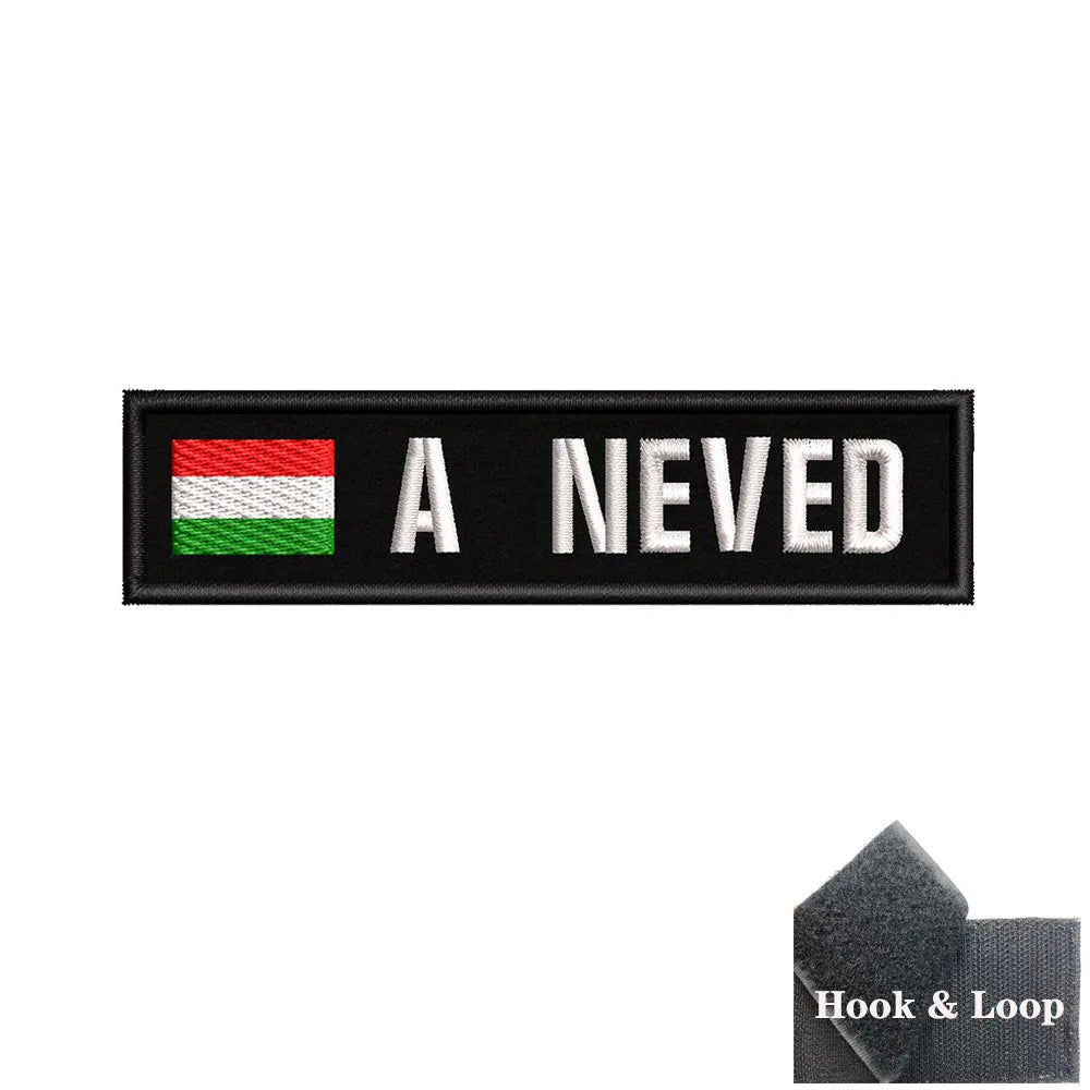 1PC 10cmX2.5cm Custom Name Flag Patch Stripes Badge Iron On Or Hook Loop Estonia Austria Bulgaria Hungary Romanian Ireland