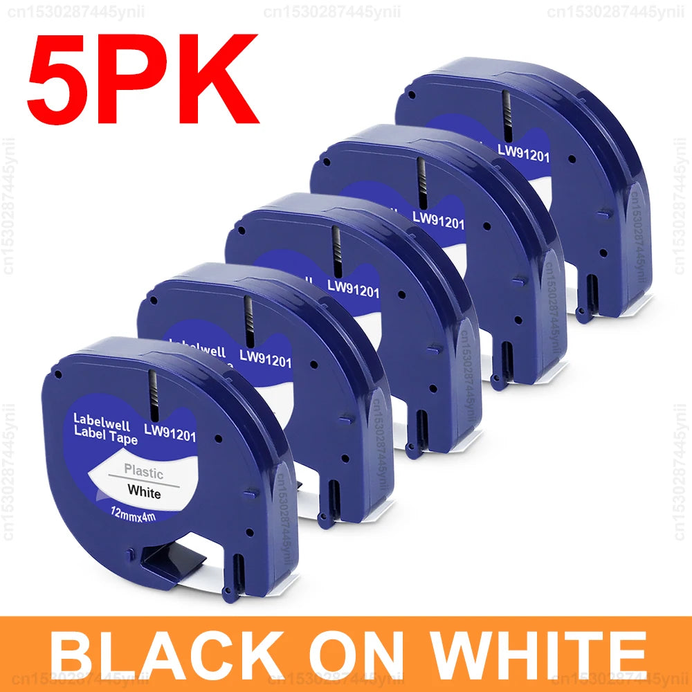 Dymo Label Printer LT100H LT-100H Inkless Label Maker Handheld Label Machine with Dymo 12mm LT Tape or 5PK 91201 91200 Label