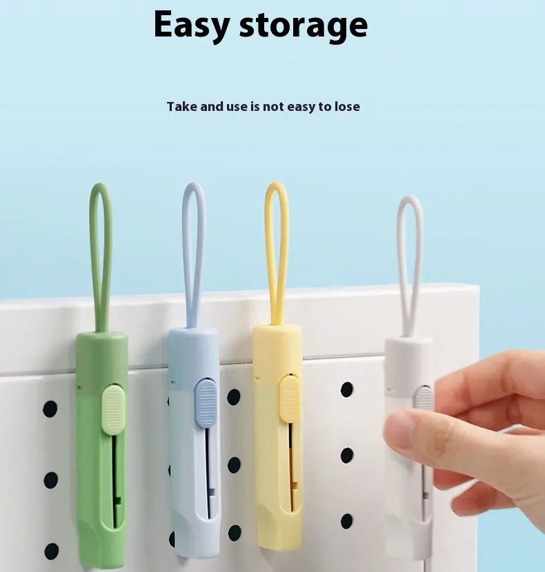 NUSIGN Magnetic Mini Box Cutter Portable Retractable Blade Paper & Letter Opener Durable ABS Material for Office & Home Use