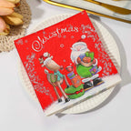 Christmas Party Napkins Disposable Dinner Serviettes Santa Claus Christmas Tree Gifts Flower Element Style Art Decoupage Napkins