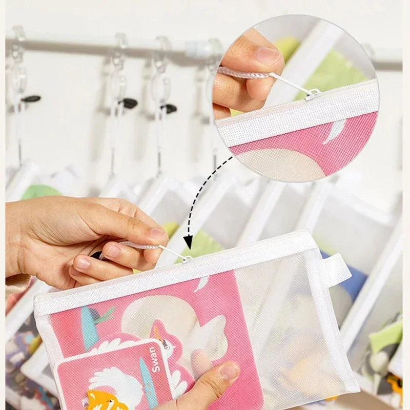 1/3/6PCS Storage Bag Mesh ZipperToy Building Block Puzzle Sub-package Children Particle Zipper Transparent Finishing Storage