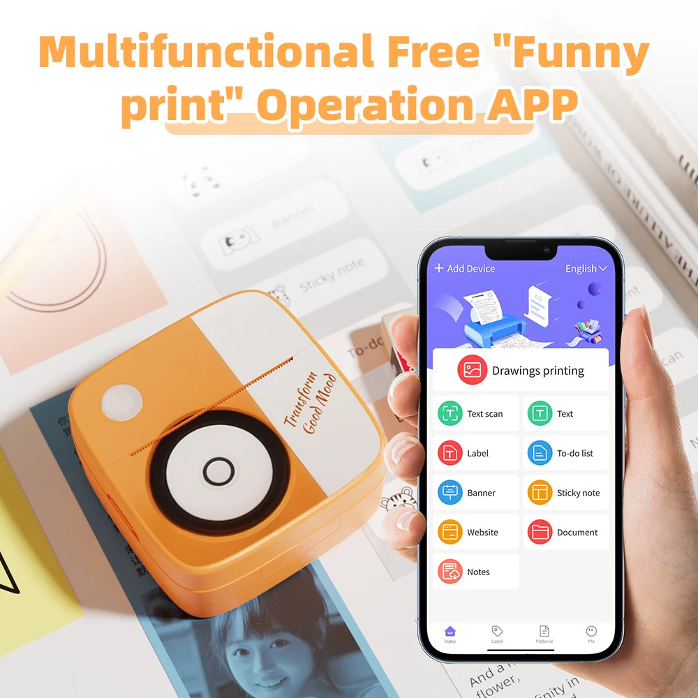 New Photo Printing Machine D2 Mini Printers Thermal Paper Stickers Paper Printer Label Sticker Printer Label Maker Printer