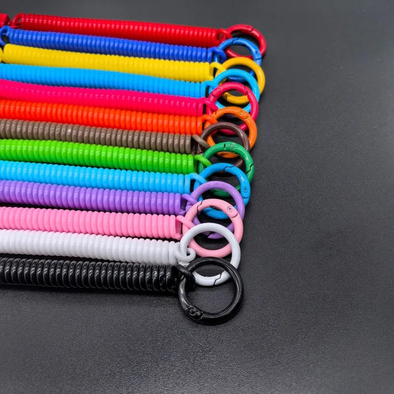 Colorful Spring Coil Lanyard DIY Phone Tether Keychain Pendant Earphone Holder for Mobile Case Accessory