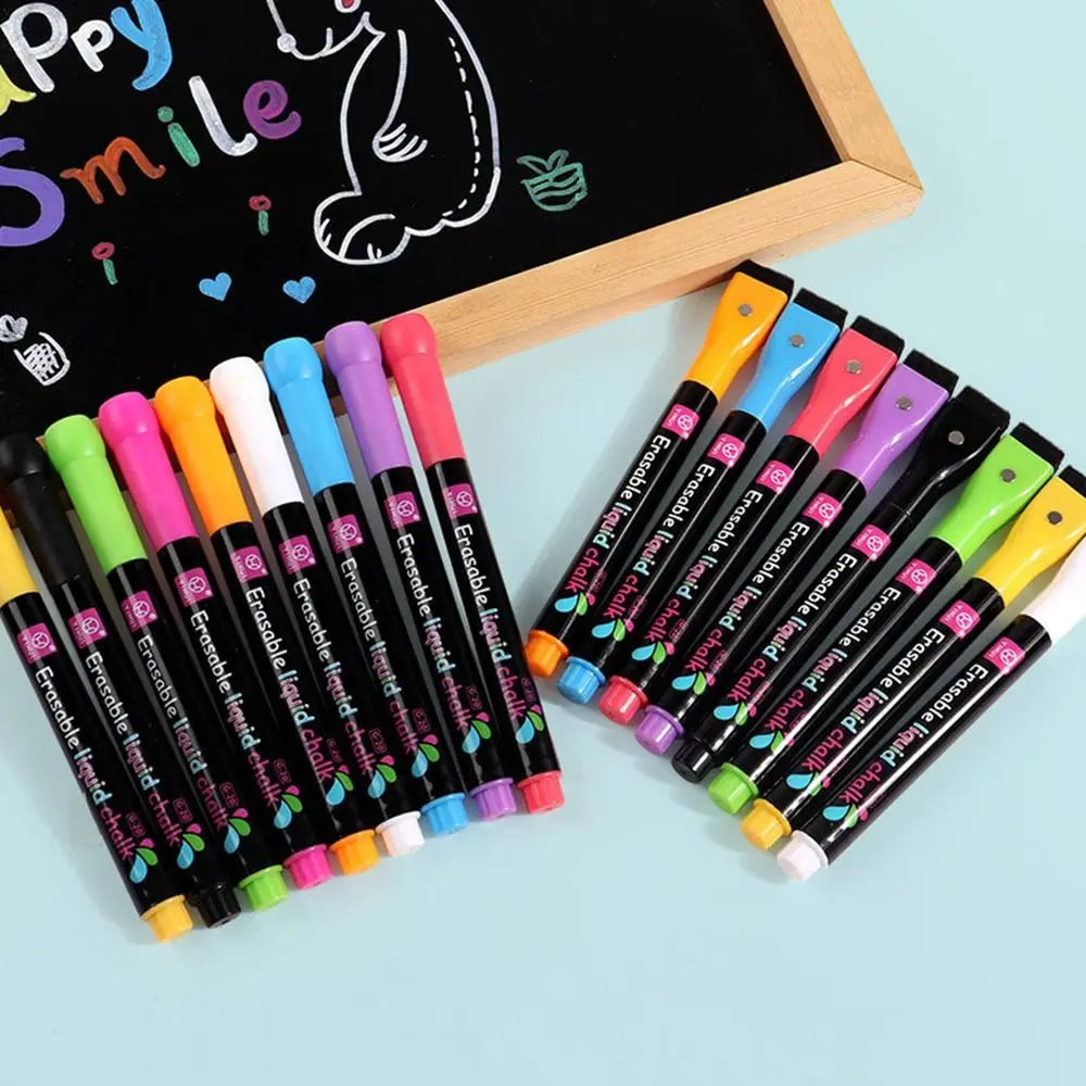 Dust Free Erasable Blackboard Graffiti Glass Window Painting Highlighters Liquid Chalk Pen Art Marker Pen Whiteboard Pen