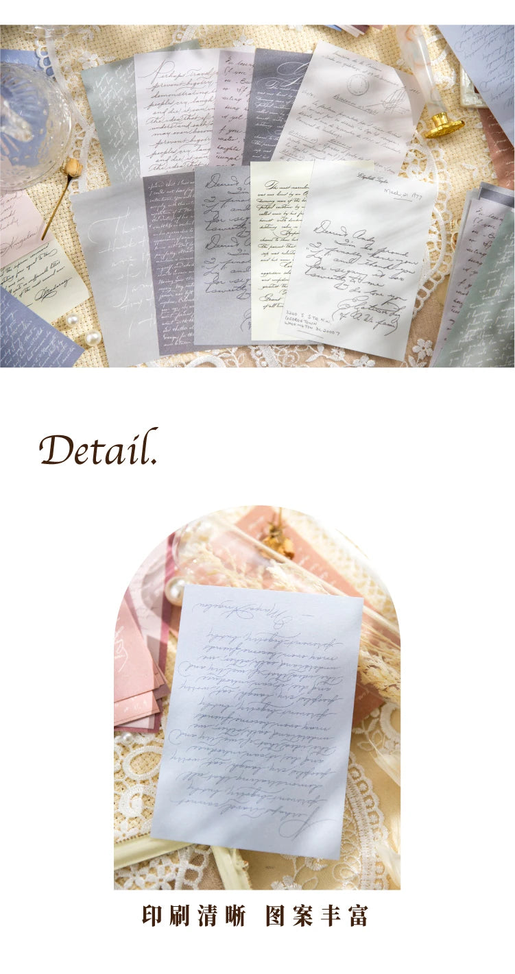 Yoofun 30pcs/pack Large Size Ins Style Material Papers Letter Journal Scrapbooking Background Decoration Paper Memo Pads