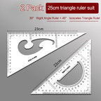 2Pcs/Set Multifunctional Triangle Ruler 30/45 Degree Measurement Angle Isosceles Triangle Ruler Geometry Students Drafting Tool