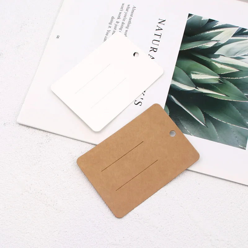 50pcs 7*10cm Barrettes Hairpins Packing Cards Kraft Paper Card For Hair Accessories Display Card Hair Clip Packaging Price Tags