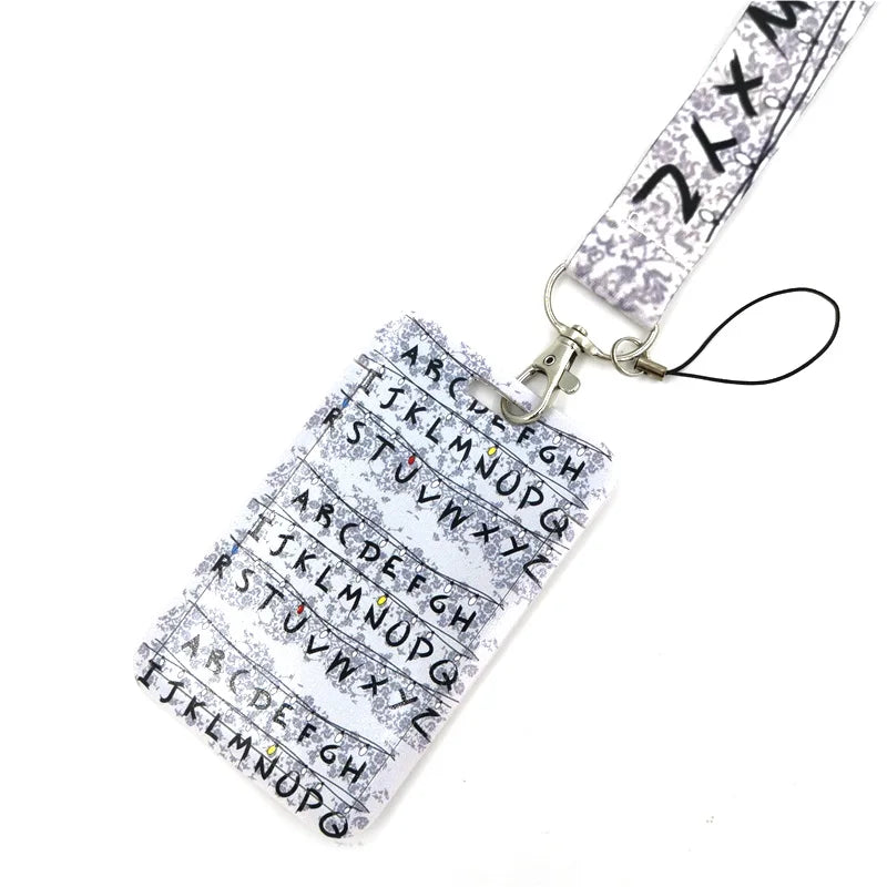 Letters Anime Lanyard Badge Holder ID Card Lanyards Mobile Phone Rope Key Lanyard Neck Straps Keychain Key Ring